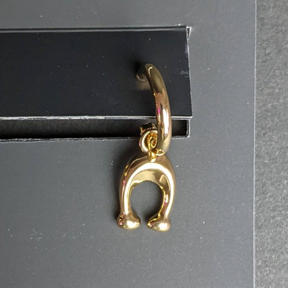 NWT Coach 359753 C Charm Huggie Earrings - Picture 3 of 11